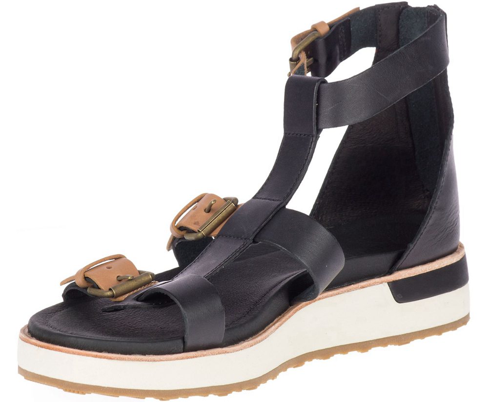 Merrell Sandals Black - Roam Mid Buckle - Womens 47BUXOTJS